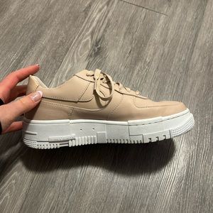 Pink Nike Air Force one pixel shoes